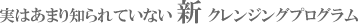実はあまり知られていない新クレンジングプログラム
